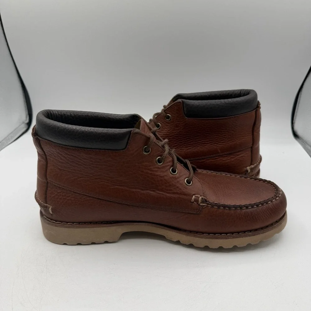 LL Bean Cruiser Signature Chukka Boots Mens 11 D Brown Leather‎ Lace Up Ankle
